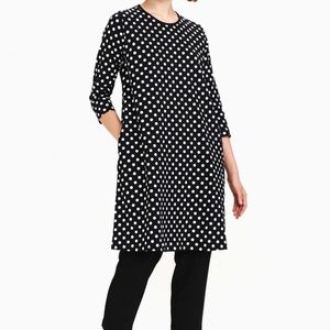 Marimekko Navy and White Polka Dot Tunic/Dress